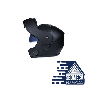 2018 Latest DOT Approved Safety Modular Flip Motorcycle Helmet Voyage Racing Dual Lens Helmet Interior Visor VIRTUE-903 High Resistance ABS Shell With Micrometrically Adjustable Strap. Meets or Exceeds FMVSS-218 and DOT Safety Standards. Sedmeca Express. Personal Protective Equipment.