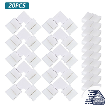 Load image into Gallery viewer, 20Pcs/Set 10mm ABS 4 Pin LED RGB Connector Set L Shape Unwired Gapless Solderless SMD 5050 RGB Connector LED Lights Accessories. Sedmeca Express. Instrumentation and Electrical Materials.
