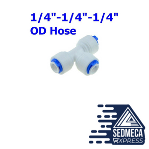 Reverse Osmosis Quick Coupling 1/4 3/8 Hose Connection Tee Y Connector 2 Way Equal Elbow Straight RO Water Plastic Pipe Fitting