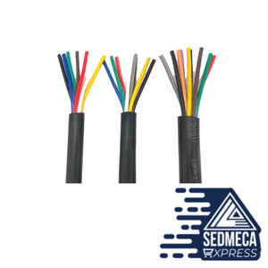 22 AWG 0.3MM2 RVV 2/3/4/5/6/7/8/10/12/14/16/18 Cores Pins Copper Wire Conductor Electric RVV Cable Black. Sedmeca Express. Instrumentation and Electrical Materials.