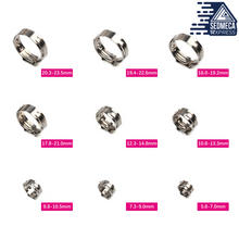 Load image into Gallery viewer, 25PCS Stainless Steel Hose Clamps 5.8 Single Ear Stepless 23.5-304mm
