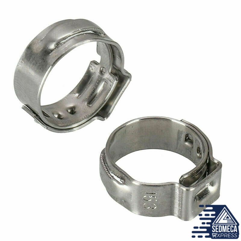 25PCS Stainless Steel Hose Clamps 5.8 Single Ear Stepless 23.5-304mm