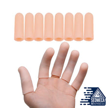 Load image into Gallery viewer, Gel Finger Protectors Finger Caps Silicone Fingertips Protection - Finger Cots Great for Trigger Finger, Finger Arthritis, Finger Cracking and Other Finger Pain Relief (Nude, Small). Gel finger protectors are made of grade A gel, like your second skin. Easy to put in pocket, can be trimmed easily by scissors to fit your fingers. SEDMECA EXPRESS. Personal Protective Equipment.
