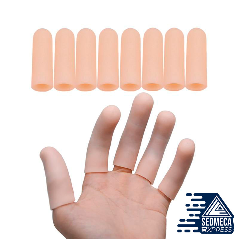 Gel Finger Protectors Finger Caps Silicone Fingertips Protection - Finger Cots Great for Trigger Finger, Finger Arthritis, Finger Cracking and Other Finger Pain Relief (Nude, Small). Gel finger protectors are made of grade A gel, like your second skin. Easy to put in pocket, can be trimmed easily by scissors to fit your fingers. SEDMECA EXPRESS. Personal Protective Equipment.