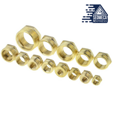 Load image into Gallery viewer, Brass Hex Bushing Reducer Pipe Fitting 1/8 1/4 3/8 1/2 3/4 F to M Threaded Reducing Copper Water Gas Adapter Coupler Connector

