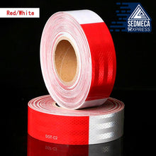 Load image into Gallery viewer, 3M Reflective Tape Sticker Diamond Grade Adhesive Safety Mark Warning Tape Bike Automobiles Motorcycle Car Styling Reflective tape surface is equipped with highly visible rhombus patterned prisms, with alternating ultra-bright red and white colors and reflective sheets to ensure the reflective safety tape reflects light better in the dark. The high reflective tape gives you extra security while driving at night. SEDMECA EXPRESS. Personal Protective Equipment.
