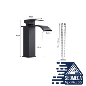 Deck Mount Waterfall Bathroom Faucet Vanity Vessel Sinks Mixer Tap Cold And Hot Water Tap