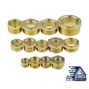 Brass Hex Bushing Reducer Pipe Fitting 1/8 1/4 3/8 1/2 3/4 F to M Threaded Reducing Copper Water Gas Adapter Coupler Connector