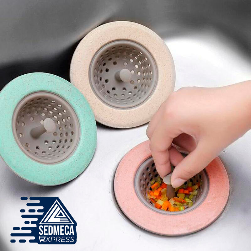 4 Color Kitchen Sink Drain Plugs Strainers Bath Drain Stopper Sink Floor Drain Plug Sewer Filter Mesh Hair Catcher Accessory