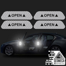 Load image into Gallery viewer, 4 Pcs/Lot Auto Car Door Open Sign Warning Mark Sticker Reflective Tape Night Driving Safety Decals Car Exterior Trim The car door reflective sticker is made of high-quality PET material, which is high-quality corrosion-resistant, waterproof, sun-resistant, rain-resistant, and durable, so it has a long service life.  SEDMECA EXPRESS Personal Protective Equipment
