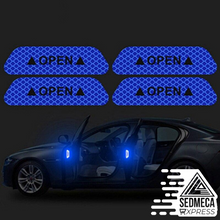 Load image into Gallery viewer, 4 Pcs/Lot Auto Car Door Open Sign Warning Mark Sticker Reflective Tape Night Driving Safety Decals Car Exterior Trim The car door reflective sticker is made of high-quality PET material, which is high-quality corrosion-resistant, waterproof, sun-resistant, rain-resistant, and durable, so it has a long service life.  SEDMECA EXPRESS Personal Protective Equipment
