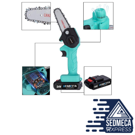 4in/6in Mini Electric Saw Chainsaw 24V Cordless For Fruit Tree Woodworking Garden Tools With Batterys Hand Held Wood Cutters. Sedmeca Express. Hand Tools & Equipments.