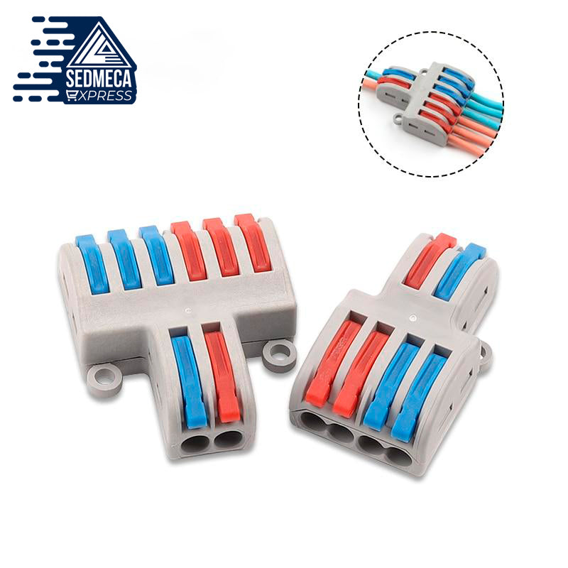5/10pcs/Lot SPL-42/62 Mini Fast Wire Connector Universal Wiring Cable Connector Push-in Conductor Terminal Block DIY YOU. Sedmeca Express. Instrumentation and Electrical Materials.