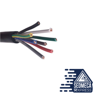 5Meter 24 AWG 22 AWG 20 AWG RVV 2/3/4/5/6/7/8 Cores Copper Wire Conductor Electric RVV Cable Black soft sheathed wire. Sedmeca Express. Instrumentation and Electrical Materials.