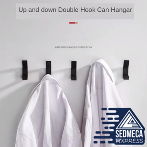 5PCS Double Hook Black White Towel Hook For Bathroom Clothes Hook Bedroom Robe Hook Coat Hook For Livingroom Kitchen Accessories