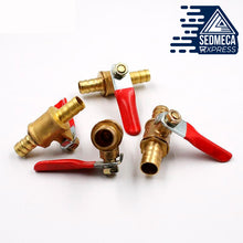 Load image into Gallery viewer, 6mm-12mm Hose Barb Inline Brass Water Oil Air Gas Fuel Line Shutoff Ball Valve Pipe Fittings Pneumatic Connector Controller

