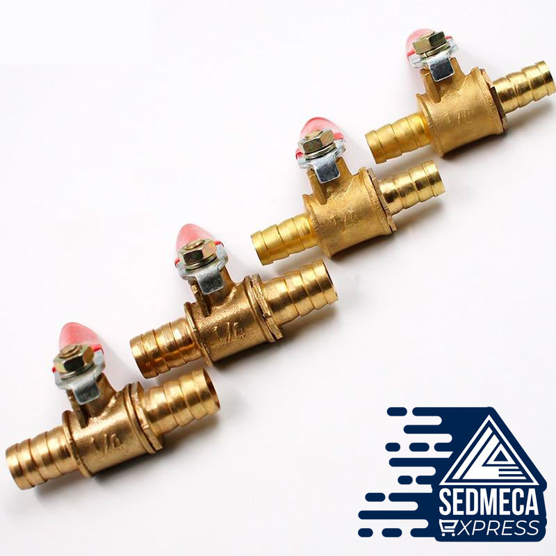 6mm-12mm Hose Barb Inline Brass Water Oil Air Gas Fuel Line Shutoff Ball Valve Pipe Fittings Pneumatic Connector Controller