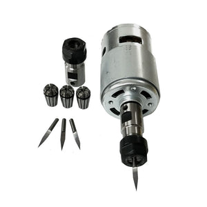 775 DC Motor 12-36V Ball Bearing Spindle Motor with ER11 Extension Rod Carving Knife for 1610/ 2417/ 3018 CNC Router Machine