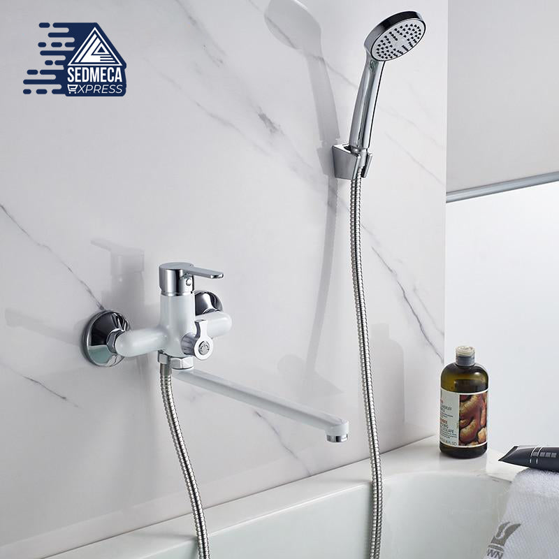 Accoona Bathroom Bathtub Faucet Shower Faucet Set Mixer Wall Mounted Waterfall Bathtub Faucet with Handheld Shower Head A7167