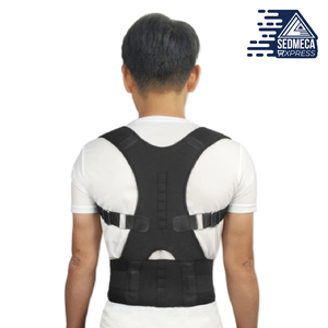 Adjustable Magnetic Posture Corrector for Men and Women, Back Brace Corrector, Back Strap, Lumbar Support. This new design magnetic therapy posture corrector brace can relax your back and waist with 12 magnets. The magnetic therapy corrective posture brace could increase blood flow to tissues and oxygenate the blood, effectively treating or relieving your back problems. Sedmeca express products. 