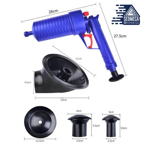 Air Power Drain Blaster Gun High Pressure Pipe Plunger Drain Cleaner Pump Pipeline Clogged Remover Bathroom Sink Toilet Cleaner