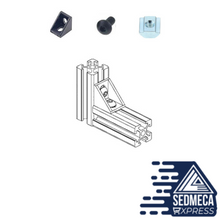 Load image into Gallery viewer, Aluminum Profile Connector Set: 20pcs Corner Bracket + 40pcs 20 Series M5 T-slot Nuts + 40pcs M5x8mm Hex Socket Cap. Sedmeca Express. Metals. Construction &amp; Home.
