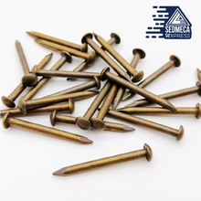 Load image into Gallery viewer, 10/20/50/100pcs Antique Brass Bronze Dia 1.2 1.5 2 2.8mm Pure Copper Small Round Head Nail for Furniture Hinge Drum Jewelry Box. Sedmeca Express. Metals.
