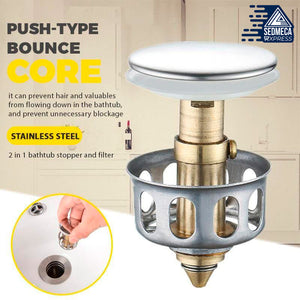 Basin Pop-up Drain Filter Copper Bounce core Basket Shower Floor Drain Bathroom Plug Trap Hair Catcher Basin Faucet Accessories