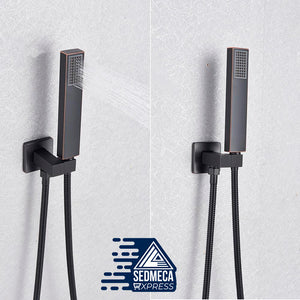 Wall Mounted Shower Faucet Mixer, 8/10/12/16 Inch Rainfall Bathroom Shower Faucet with Hand Shower. Construction & Home. Sedmeca Express.