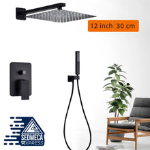 Load image into Gallery viewer, Wall Mounted Shower Faucet Mixer, 8/10/12/16 Inch Rainfall Bathroom Shower Faucet with Hand Shower. Construction &amp; Home. Sedmeca Express.
