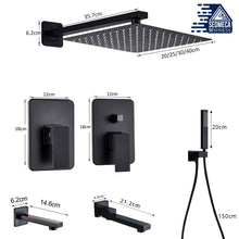 Load image into Gallery viewer, Wall Mounted Shower Faucet Mixer, 8/10/12/16 Inch Rainfall Bathroom Shower Faucet with Hand Shower. Construction &amp; Home. Sedmeca Express.
