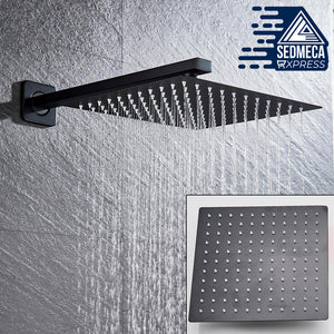 Wall Mounted Shower Faucet Mixer, 8/10/12/16 Inch Rainfall Bathroom Shower Faucet with Hand Shower. Construction & Home. Sedmeca Express.