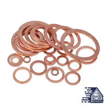 Load image into Gallery viewer, DIN7603 M4 M5 M6 M8 M10 M12 M13 M14 M16 M17 M18 M20 M22 M24 M26 Boat Red Brass Copper Crush Sealing Washer Flat Seal Gasket Ring. Sedmeca Express. Metals.
