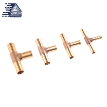 Load image into Gallery viewer, Brass Barb Pipe Fitting Straight Elbow T Y X Shape 2 3 4 Way Connector for 6mm to 19mm 8mm 10mm 14mm 16mm 19mm Copper Water Tube
