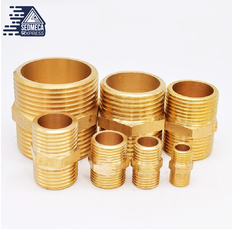 Brass BSP 1/2 3/4 1 Male Thread Straight Pipe Fittings Connector Adapter
