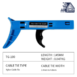 Cable Tie Gun Hand Tools Fastening Tool TG-100 Tensioning For Nylon Tightening The Clamp When Trimming. Sedmeca Express. Instrumentation and Electrical Materials.