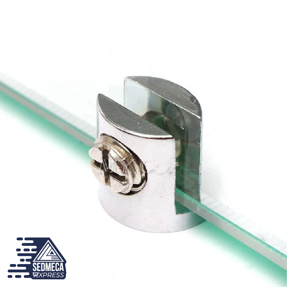 4pcs Glass Clamp Glass Plated Brackets Zinc Alloy Chrome finish Shelf Holder Support Brackets Clamps For 6-8mm/ 8-10mm/ 10-12mm. Sedmeca Express. Metals.