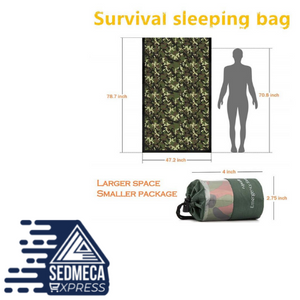 Compact Bivy Sack Emergency Survival Sleeping Bag Portable Waterproof Reusable Thermal Sleeping Bags Mylar Survival Blanket. Sedmeca express personal protective equipment. 