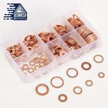 Load image into Gallery viewer, 200Pcs Copper Washer Gasket Nut and Bolt Set Flat Ring Seal Assortment Kit with Box //M8/M10/M12/M14 for Sump Plugs. Sedmeca Express. Metals.
