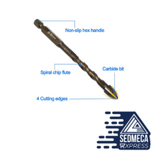Load image into Gallery viewer, DIZAINLIFE 3/4/5/6/8/10/12mm Cross Hex Tile Drill Bits Set for Glass Ceramic Concrete Hole Opener Hard Alloy Triangle Bit Tools. Sedmeca Express. Hand Tools &amp; Equipments.
