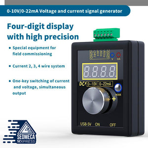  Digital 4-20mA 0-10V Voltage Signal Generator 0-20mA Current Transmitter Professional Electronic Measuring Instruments. Sedmeca Express. Instrumentation and Electrical Materials.