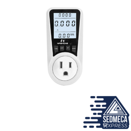 Digital Wattmeter AC Power Meter Electric consumption Energy Meter EU Plug Socket Power Kilowatt Wattage Voltage Indicator 220V. Sedmeca Express. Instrumentation and Electrical Materials.