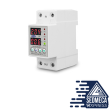 Load image into Gallery viewer, Din Rail Dual Display Adjustable Over Voltage Current and Under Voltage Protective Device Protector Relay 40A 63A 80A 220V 230V. Sedmeca Express. Instrumentation and Electrical Materials.
