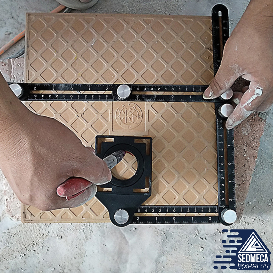 DIY Wood Tile Flooring Aluminum Folding Multi Angle Measuring Ruler. Construction & Home. Sedmeca Express.