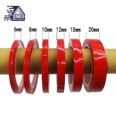 Double-sided Length 3M Width 6/8/10/12/15/20MM Strong Clear Transparent Acrylic Foam Adhesive Tapedouble Sided Adhesive Tape. Sedmeca Express. Instrumentation and Electrical Materials.
