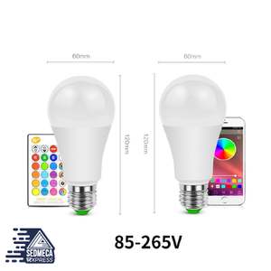 E27 Bluetooth RGB LED Bulb Lamp LED Lamp With IR Remote Control Light Bulb Indoor Home Decor Smart IC Lighting Lamp