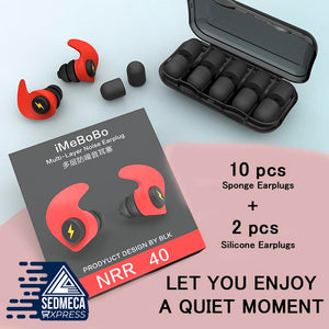 Ear Plugs Sleep Silicone Black Soundproof Noise Reduction Filter – SEDMECA  Express