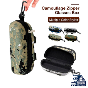 Fashion Camouflage Sunglasses Case Military Glasses Box EVA Eyeglasses Cases Men's Eyewear With Belt Clip Lens Container. Sedmeca express personal protective equipmen
