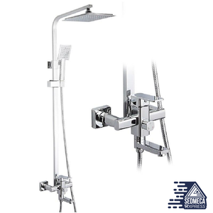 Frap 1 Set Bathroom Rainfall Shower Faucet Set  Single Handle Mixer Tap With Hand Sprayer Wall Mounted Bath Shower Sets F2420