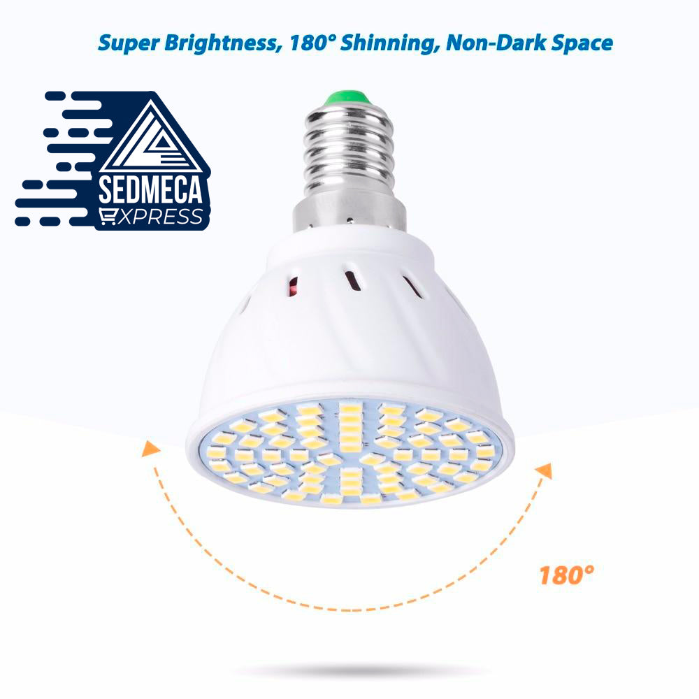 GU10 LED E27 Lamp E14 Spotlight Bulb 48 60 80leds lampara 220V GU 10  bombillas led MR16 gu5.3 Lampada Spot light B22 5W 7W 9W